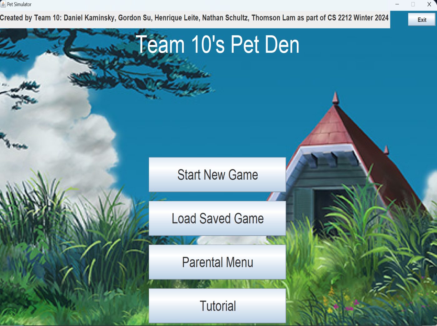 Virtual Pet Game Interface