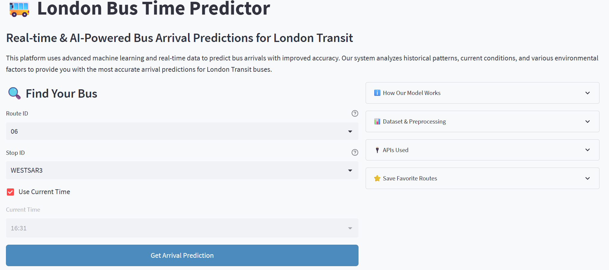 Bus Prediction Analytics Dashboard
